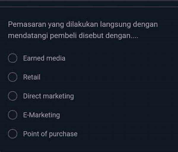Pemasaran Yang Dilakukan Langsung Dengan Mendatangi Pembeli Disebut Dengan