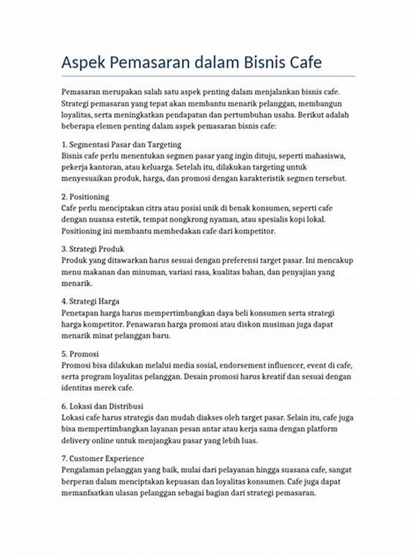 Rencana Pemasaran Bisnis Cafe